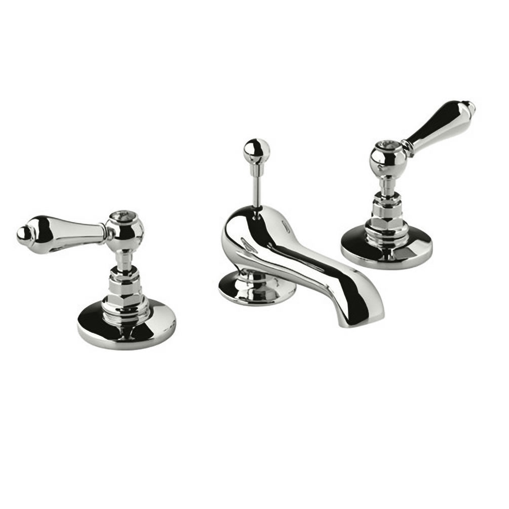 Imperial Regent Polished Nickel 3 Tap Hole Basin Mixer